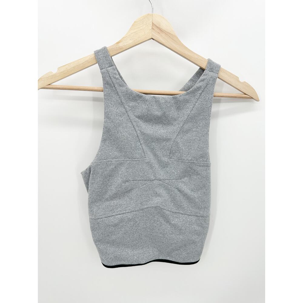 Koral Womens Defense Crop Top Cloud Gray Sports Bra Zipper A6148KS44 Medium NWT
